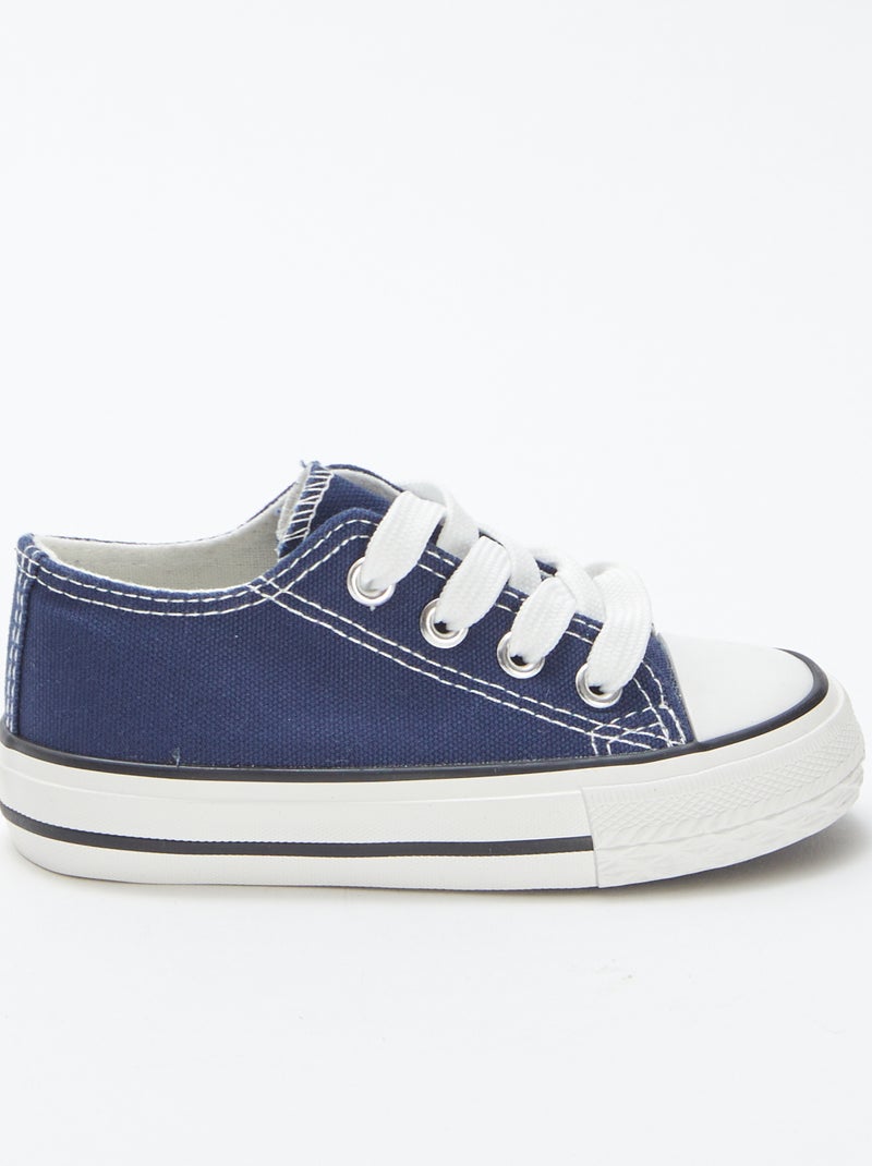 Lage sneakers met veters BLAUW - Kiabi