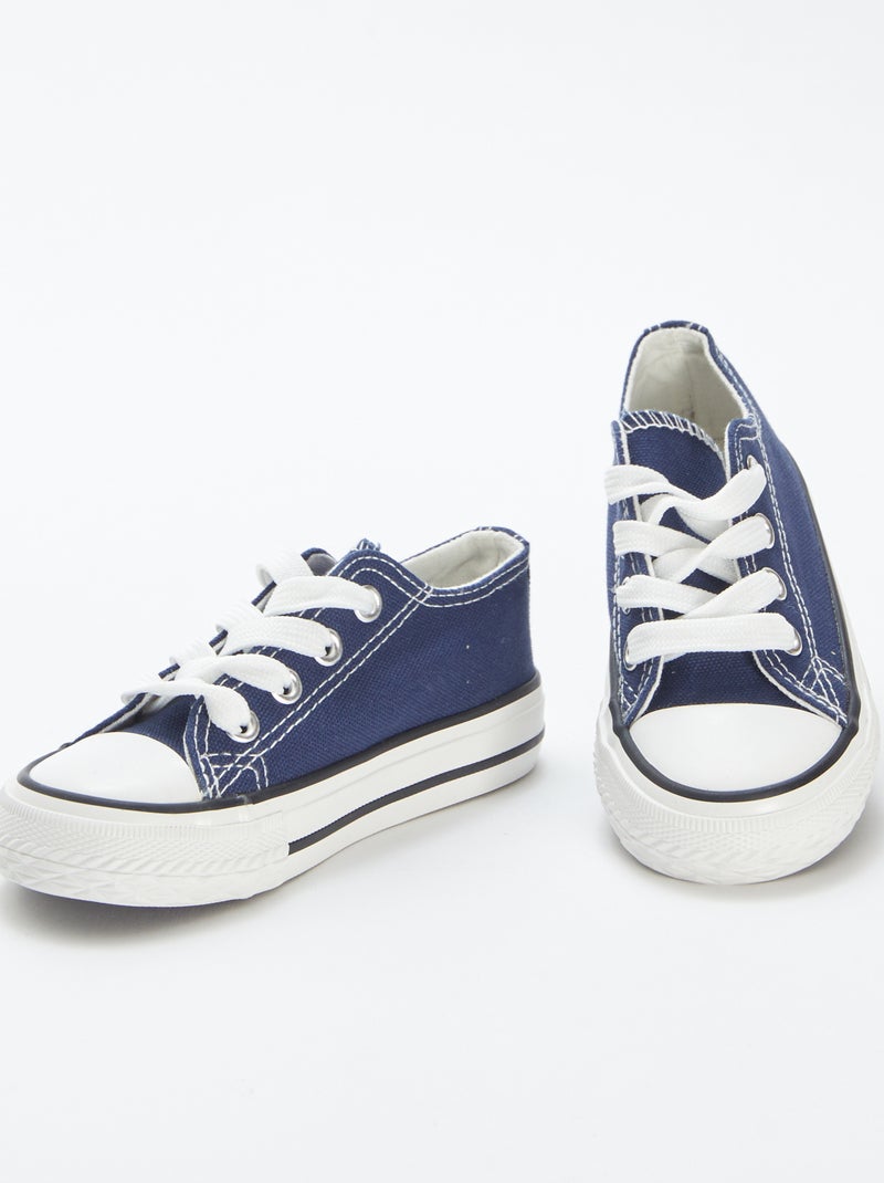 Lage sneakers met veters BLAUW - Kiabi