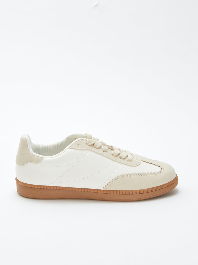 Lage sneakers met veters wit - Kiabi