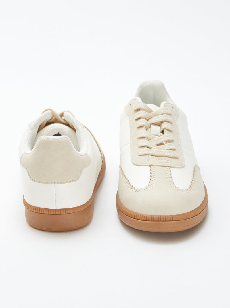 Lage sneakers met veters wit - Kiabi