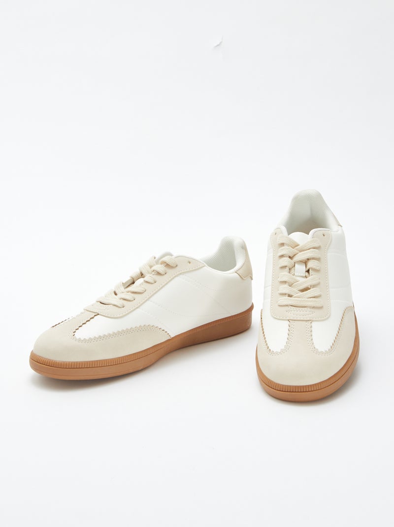 Lage sneakers met veters wit - Kiabi