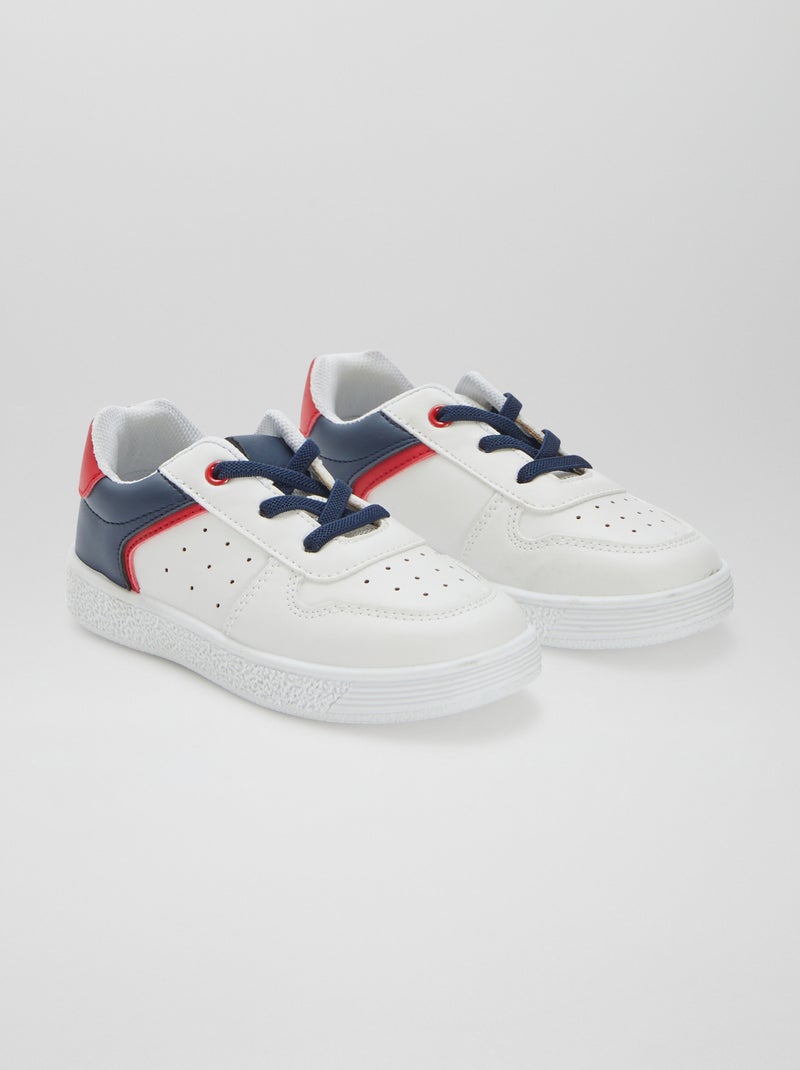 Lage sneakers met vetersluiting WIT - Kiabi