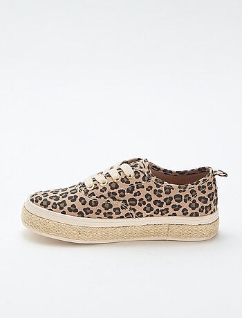Lage sneakers met touwzool