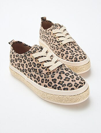 Lage sneakers met touwzool