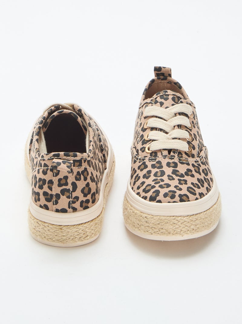 Lage sneakers met zool van touw Bruin - Kiabi