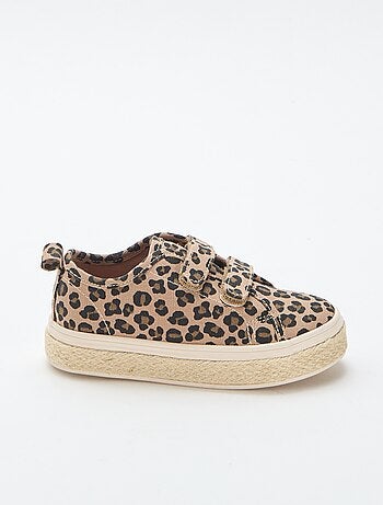 Lage sneakers van canvas met zool van touw