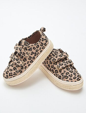 Lage sneakers van canvas met zool van touw