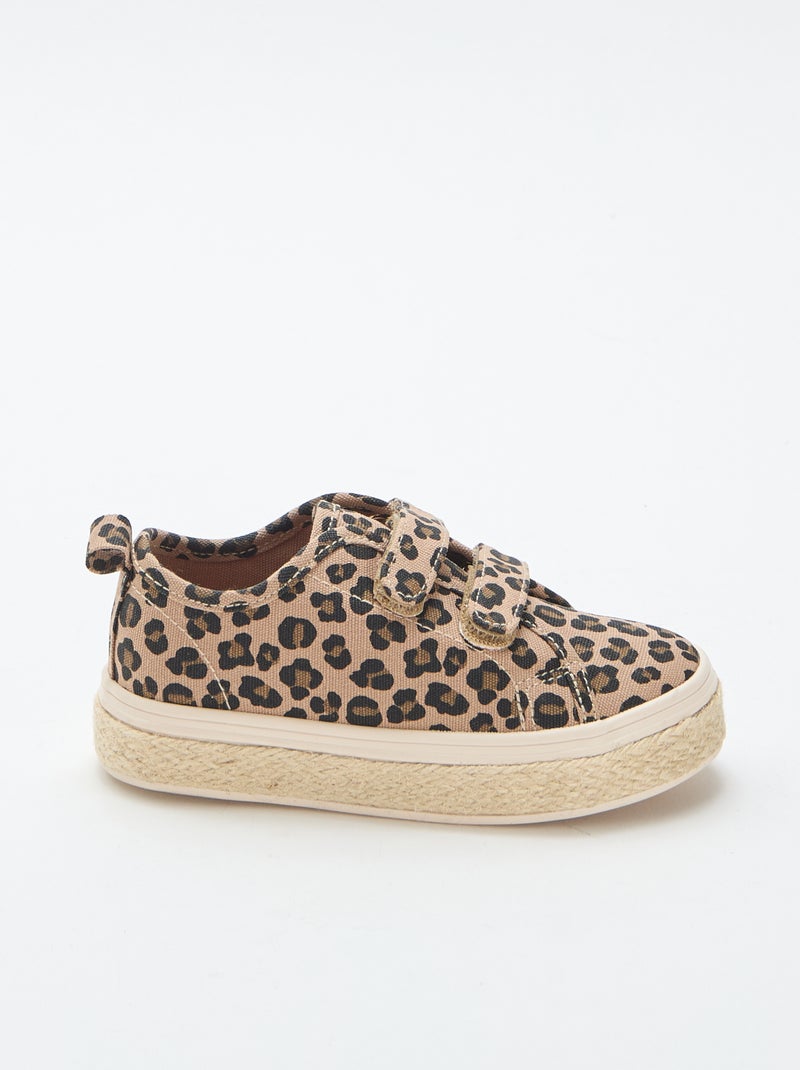 Lage sneakers van canvas met touwzool Bruin - Kiabi