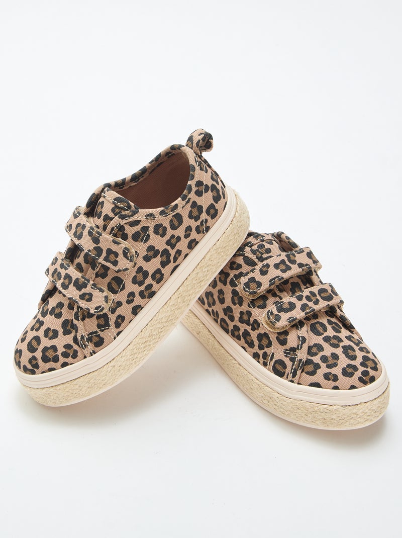 Lage sneakers van canvas met touwzool Bruin - Kiabi