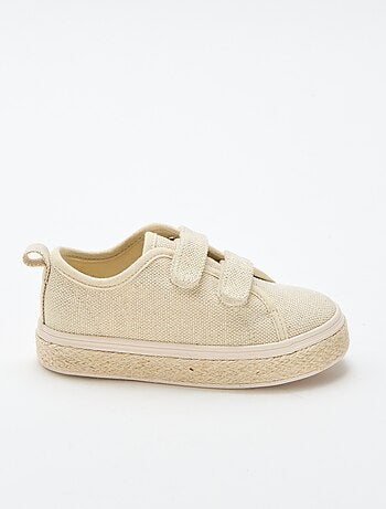 Lage sneakers van canvas met zool van touw