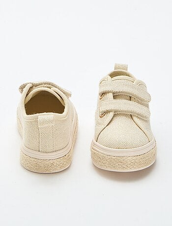 Lage sneakers van canvas met zool van touw