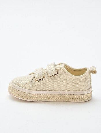 Lage sneakers van canvas met zool van touw