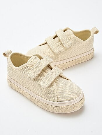 Lage sneakers van canvas met zool van touw