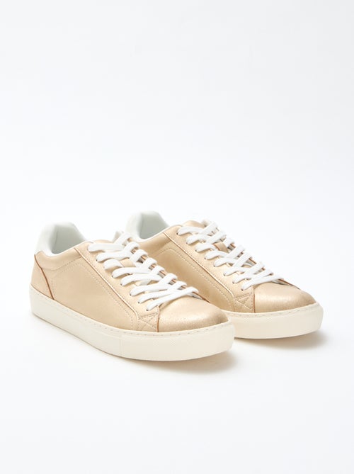 Lage sneakers van glanzende suèdine - Kiabi