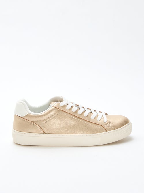 Lage sneakers van glanzende suèdine - Kiabi