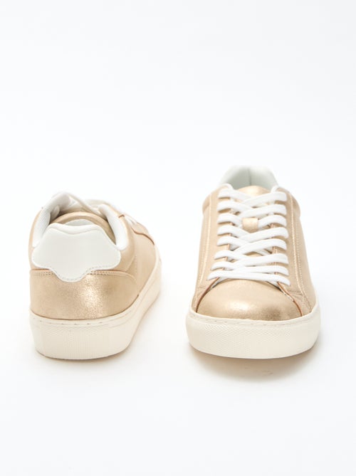 Lage sneakers van glanzende suèdine - Kiabi