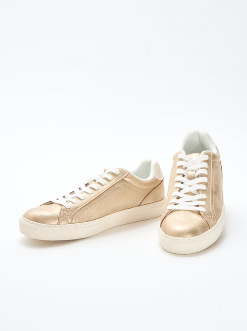 Lage sneakers van glanzende suèdine - Kiabi