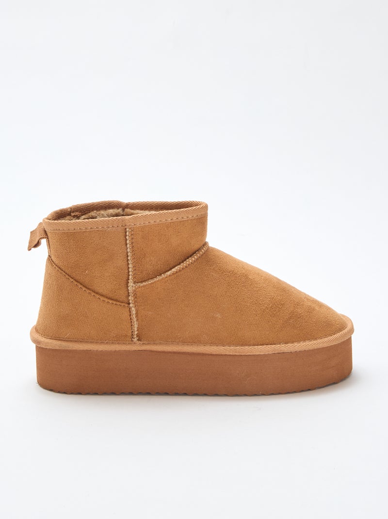 Lage sneakers van suèdine Bruin - Kiabi