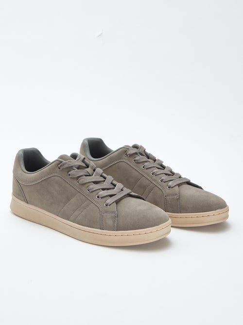Lage sneakers van suèdine met veters - Kiabi