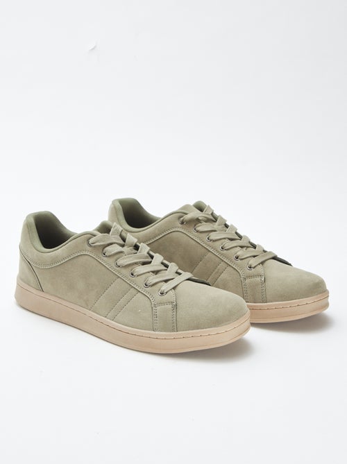 Lage sneakers van suèdine met veters - Kiabi