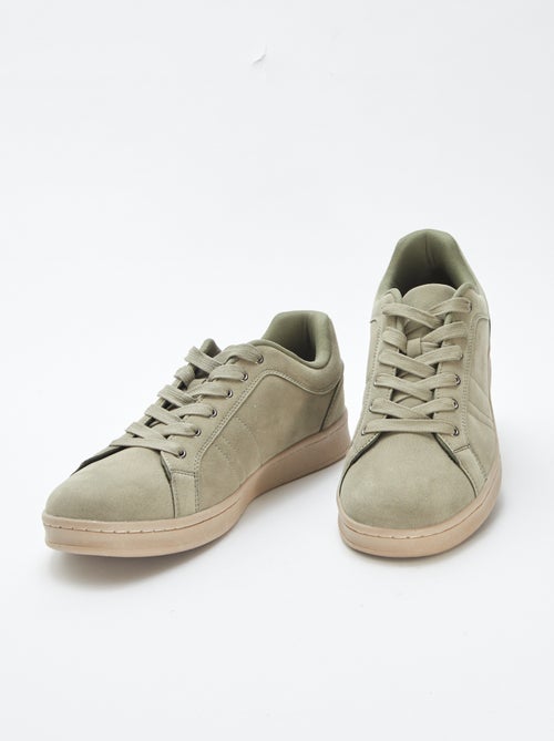 Lage sneakers van suèdine met veters - Kiabi