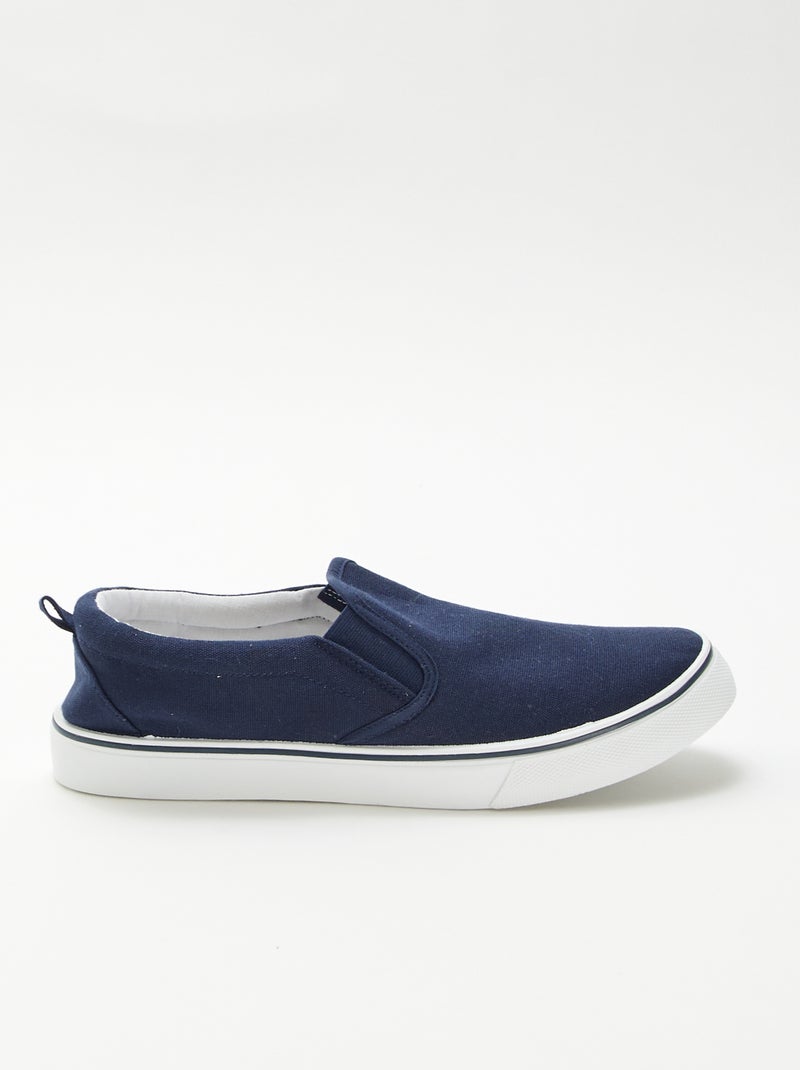 Lage sneakers zonder veters Blauw - Kiabi
