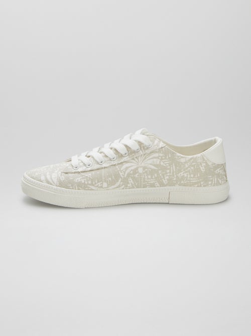 Lage, stoffen sneakers met print - Kiabi