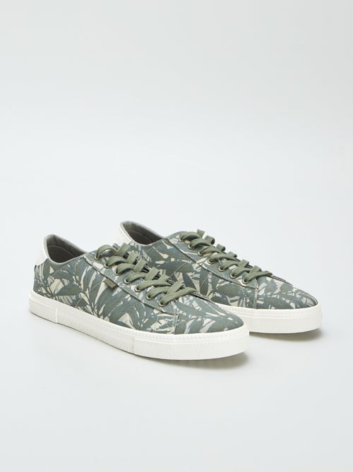 Lage, stoffen sneakers met print - Kiabi