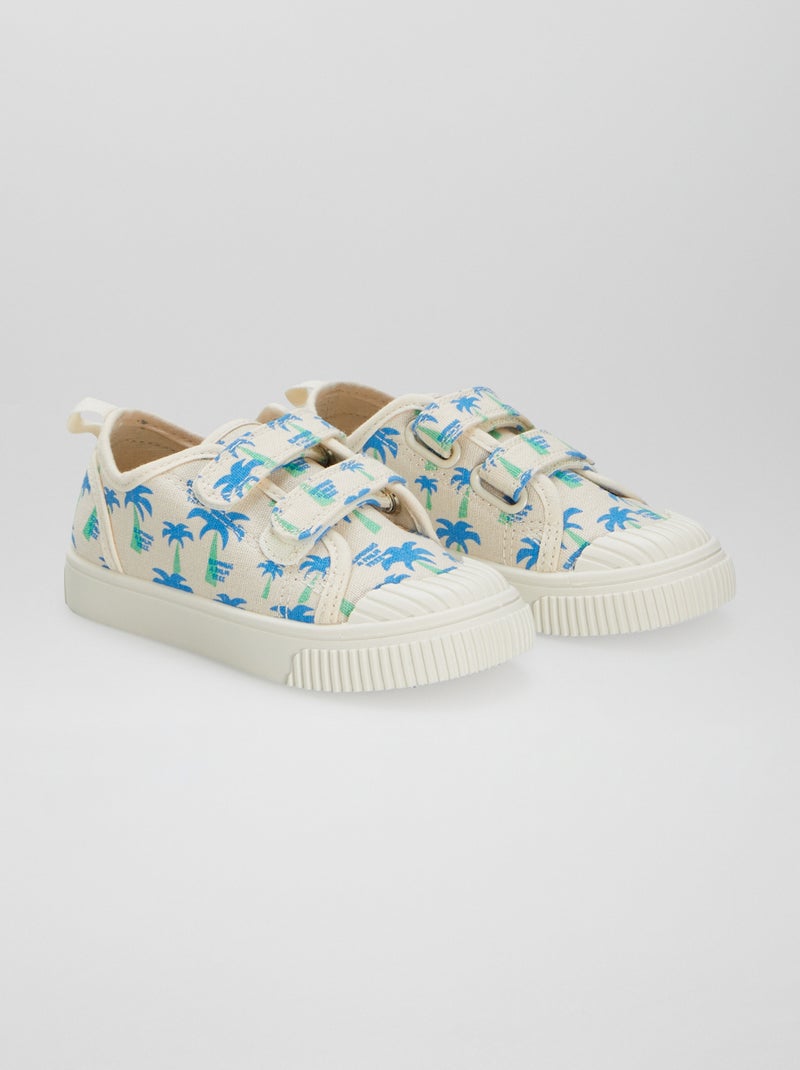 Lage, stoffen sneakers met print WIT - Kiabi