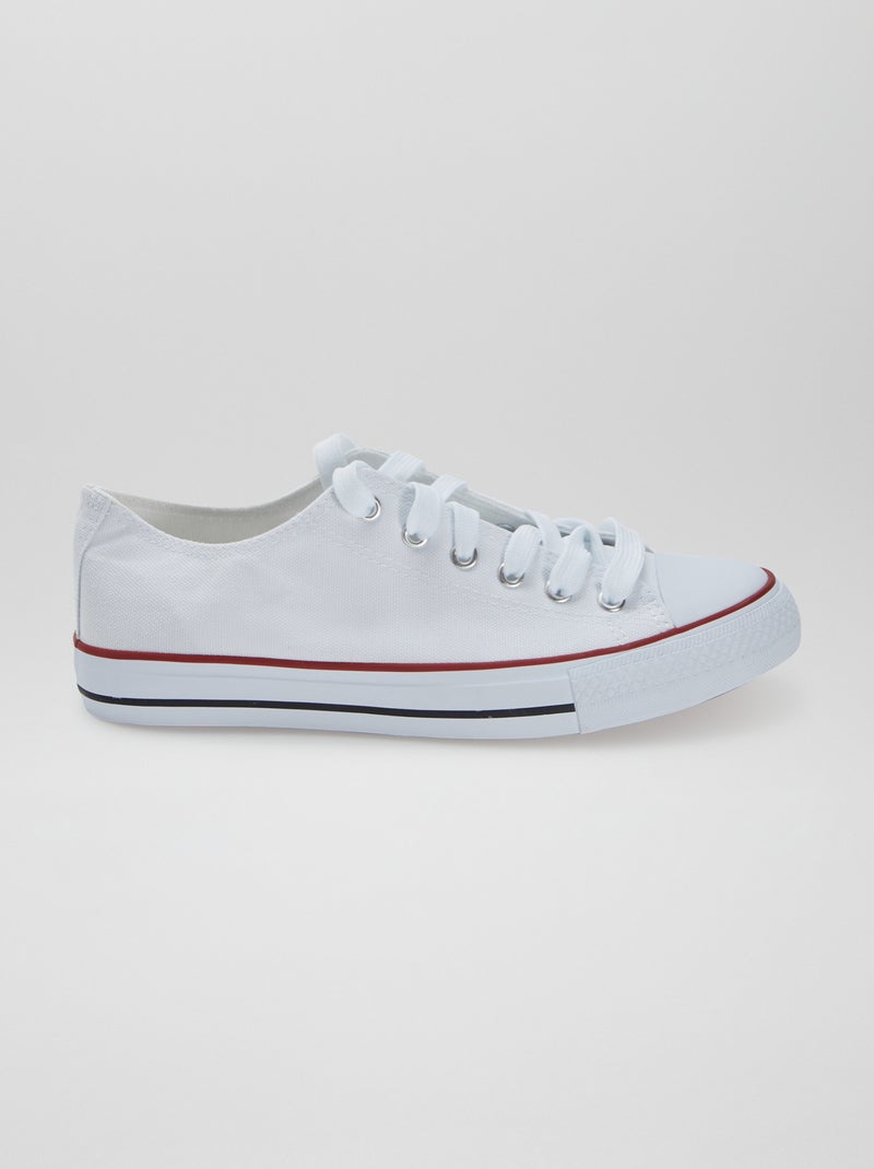 Lage, stoffen sneakers wit - Kiabi
