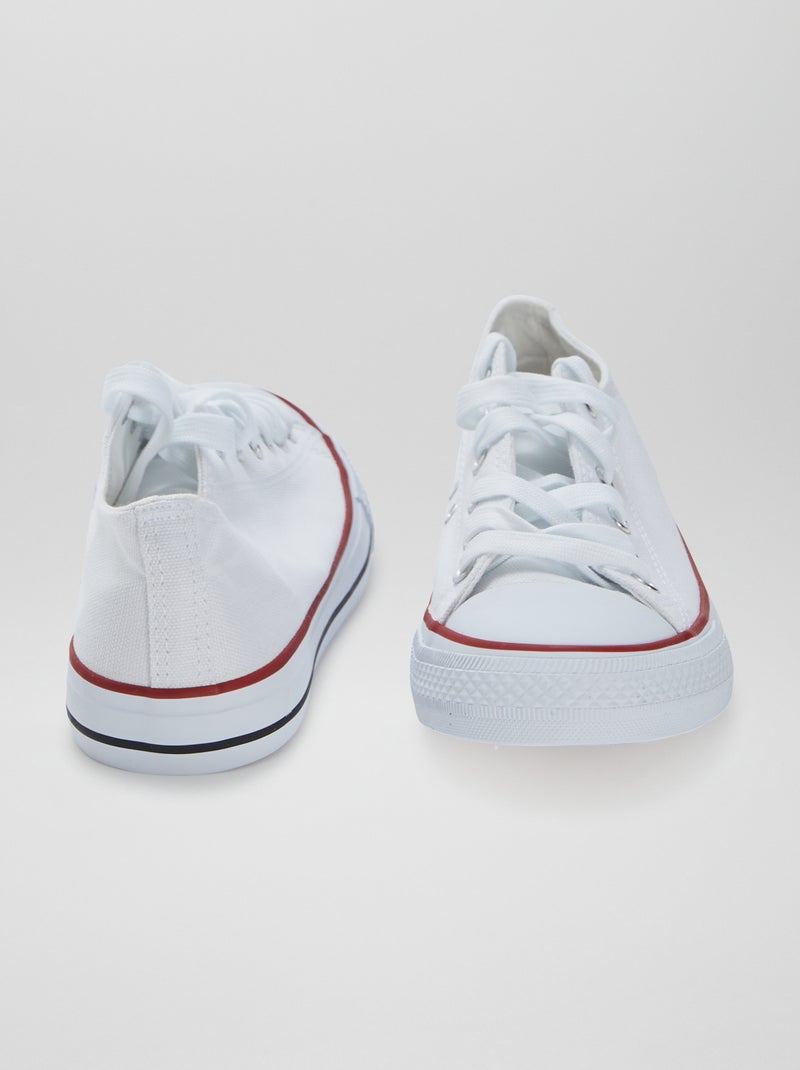 Lage, stoffen sneakers wit - Kiabi