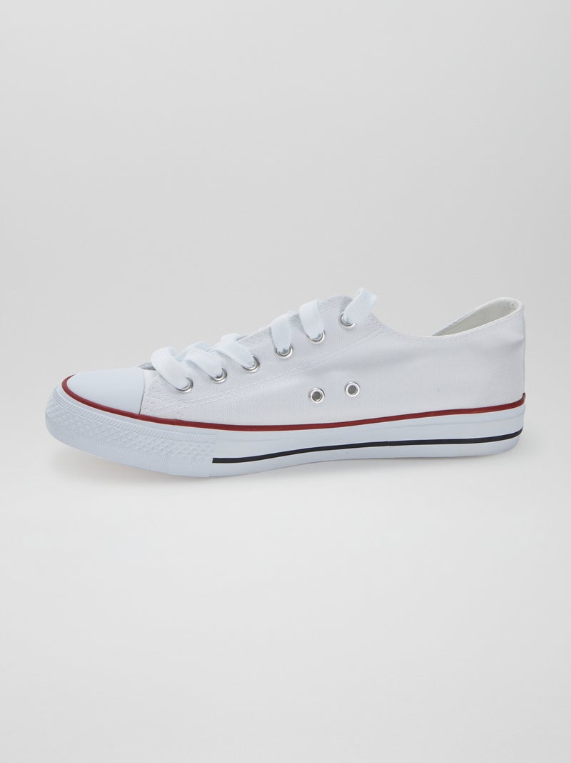 Lage, stoffen sneakers wit - Kiabi