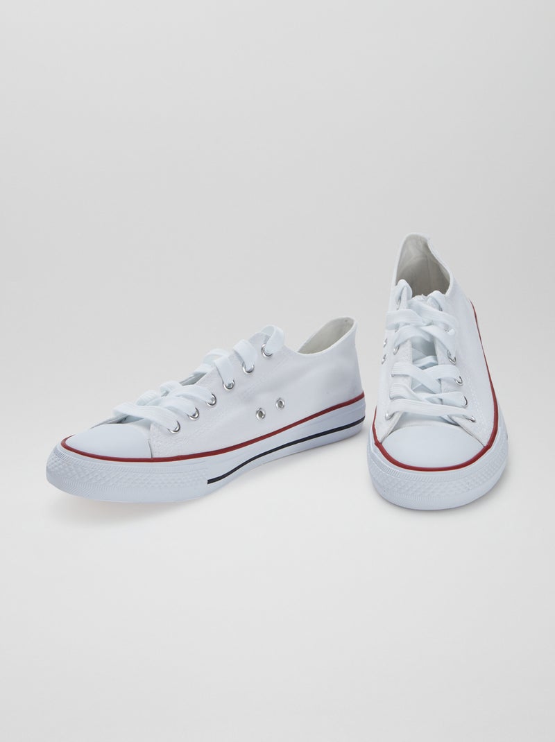 Lage, stoffen sneakers wit - Kiabi