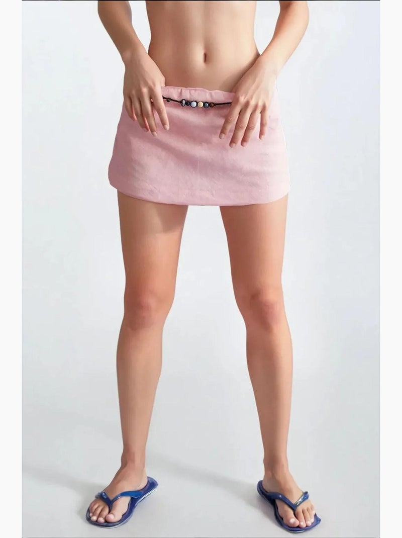 Lage taille mini rokje hiccup Lichtroze - Kiabi