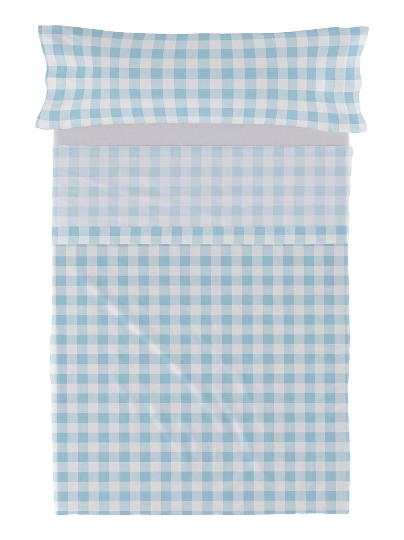 Lakenset 2-delig Vichy "Happyfriday" Blauw - Kiabi