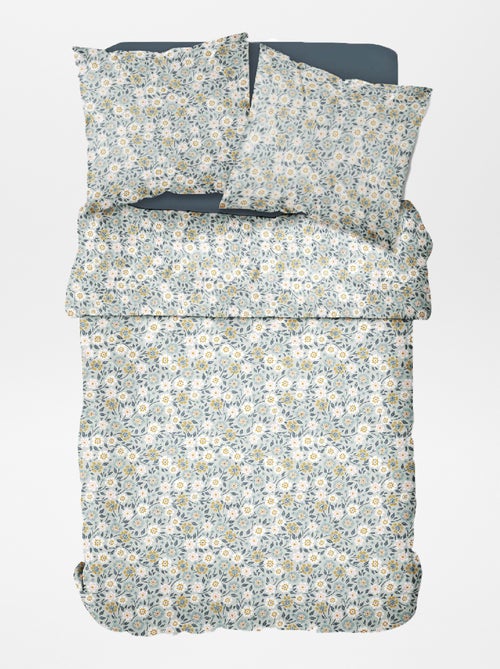 Lakenset met bloemenprint - Voor 2-persoonsbed - Kiabi