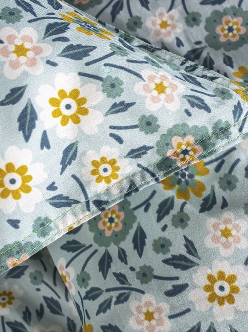 Lakenset met bloemenprint - Voor 2-persoonsbed - Kiabi