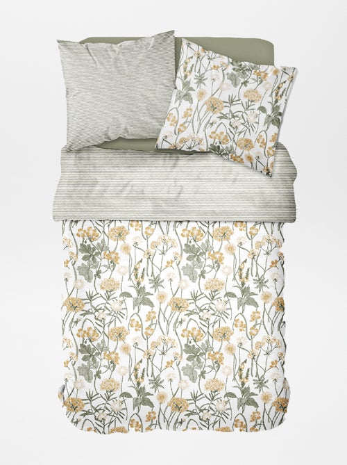 Lakenset met bloemenprint - Voor 2-persoonsbed - Kiabi