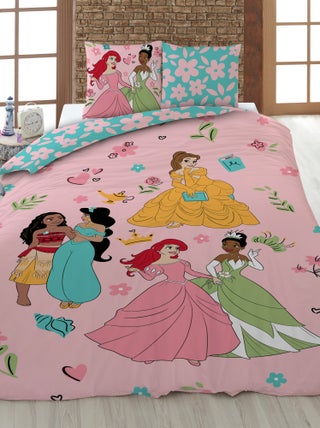 Lakenset met 'Disney-prinsessen'-print 1-persoonsbed