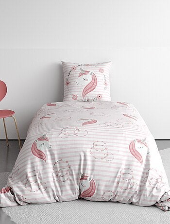 Lakenset met eenhoornprint - 1-persoonsbed