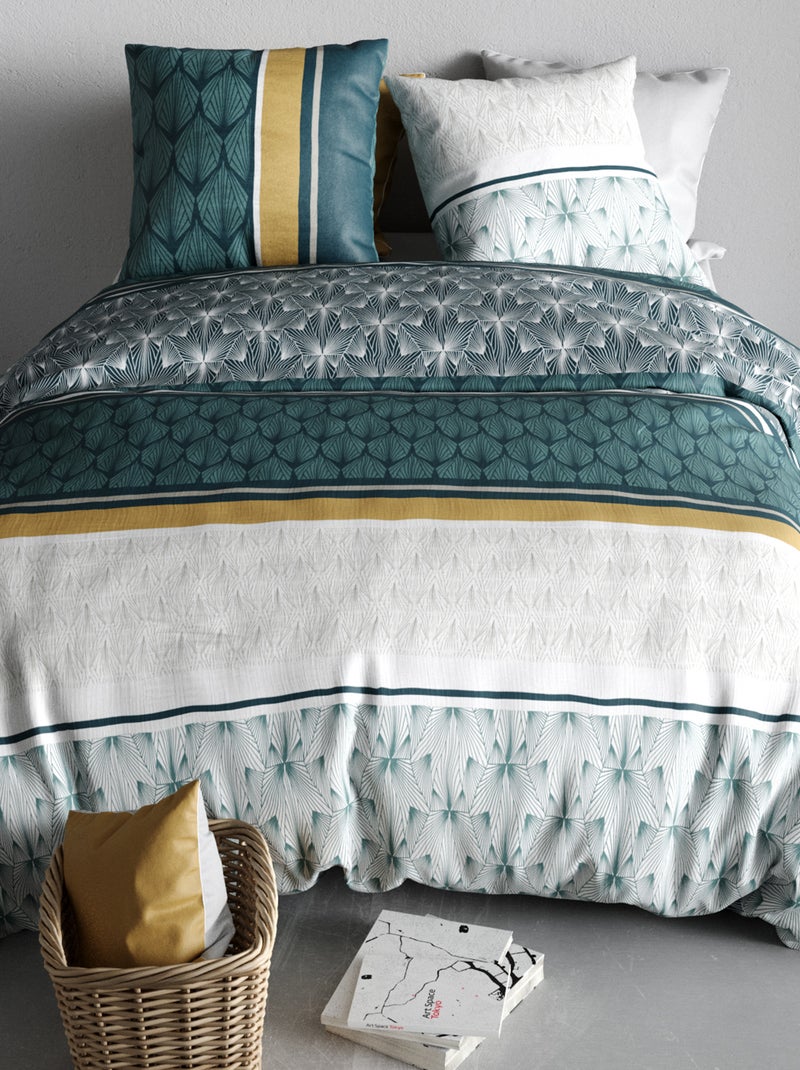 Lakenset met print - Voor 2-persoonsbed GROEN - Kiabi