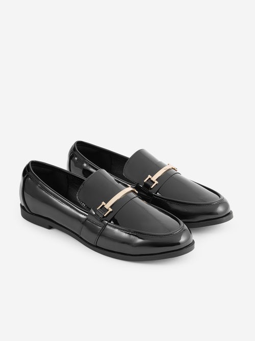 Lakmocassins met goudkleurige fantasiejuwelen - Kiabi