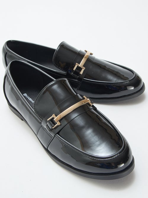 Lakmocassins met goudkleurige fantasiejuwelen - Kiabi