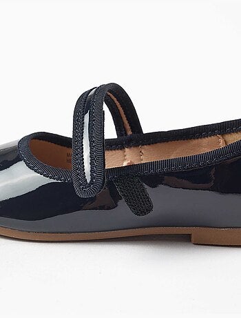 Lakschoentjes mary jane van vinyl met klittenbandsluiting