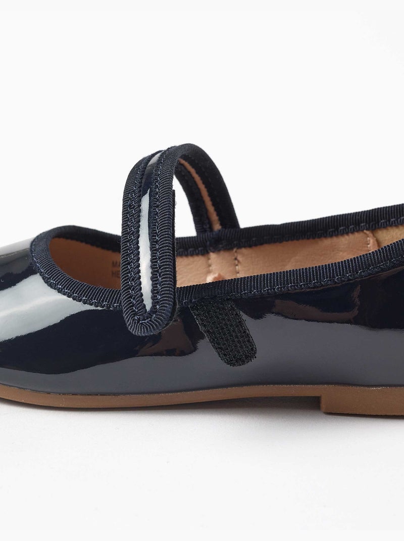 Lakschoentjes Mary Jane van vinyl met klittenbandsluiting Blauw Blauw - Kiabi