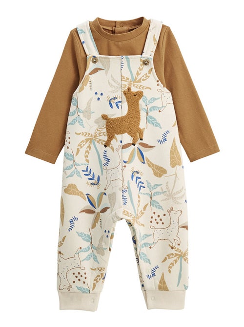 Lamascotte baby fleece overall en t-shirt set - Kiabi