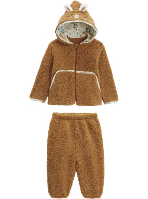 Lamascotte babyset: jasje en broek van sherpa-stof - Kiabi