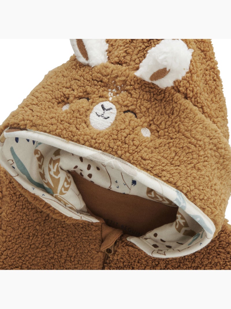 Lamascotte babyset: jasje en broek van sherpa-stof Camel - Kiabi