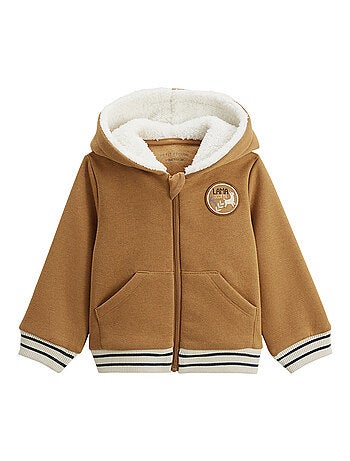 Lamascotte fleece hoodie met rits voor kinderen