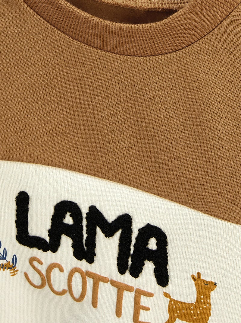 Lamascotte fleece sweater voor kinderen Ecru - Kiabi